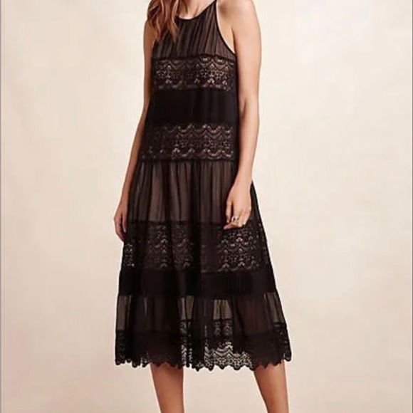 Anthropologie HD in Paris Villanelle Black Lace overlay Dress. Size S - Picture 4 of 12